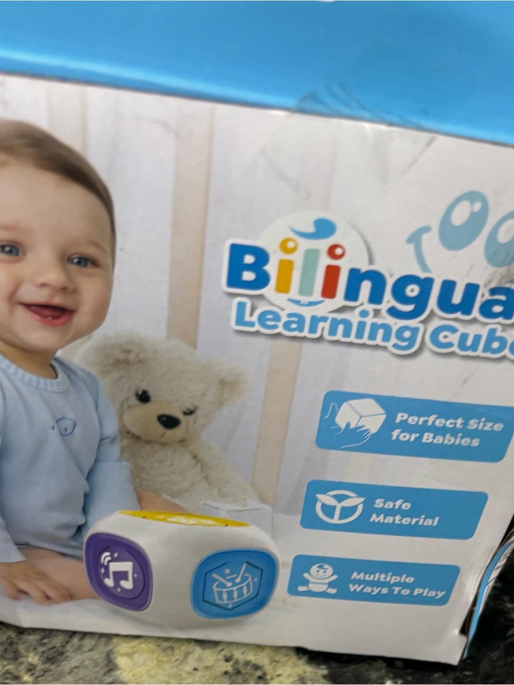Learning Cube - Blue and White Interactive Baby Toy